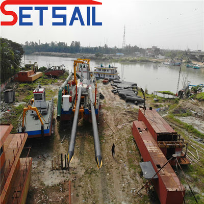 46 m Gesamtlänge Fluss Sandschneider Saugbagger mit Hydrozyklon und Booster Station