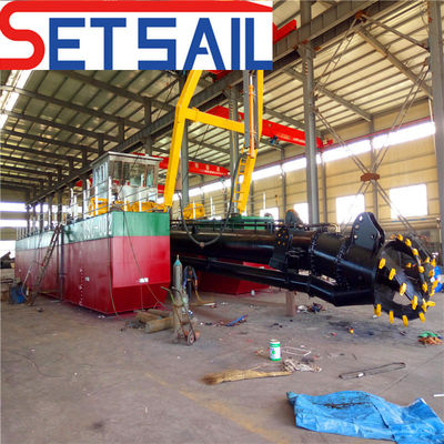 38 m Gesamtlänge QH-D24 Fluss-Sandpumpen-Schneider-Suctionssandbagger mit Booster-Station
