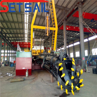 Long River Sanddredger mit hydraulischem Schneidkopf Gesamtbreite 10,2 m Gesamttiefe 2,7 m