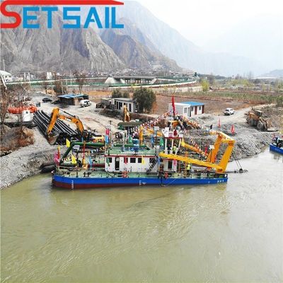 3500 M3 Wasserfluss 18 Zoll Hydraulik-Schneidmaschine Saug-Sand-Pumpen-Dräger Gesamtlänge 38 m