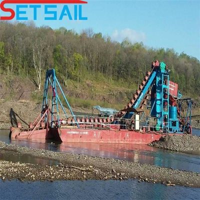 75kw-500kw Cumins Hochkapazität Fluss Eimerketten Bagger für Gold- und Diamantenbergbau