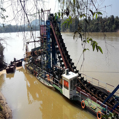 Vibration Chut Chain Bucket River Mining Dredger für Gold Dredging Tiefe 2-30m