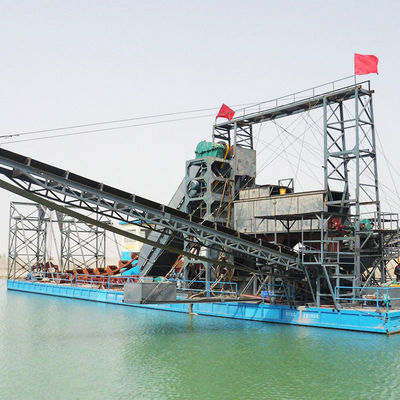 Vibration Chut Chain Bucket River Mining Dredger für Gold Dredging Tiefe 2-30m