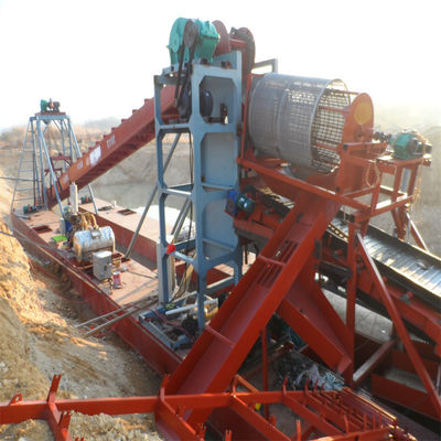 Vibration Chut Chain Bucket River Mining Dredger für Gold Dredging Tiefe 2-30m