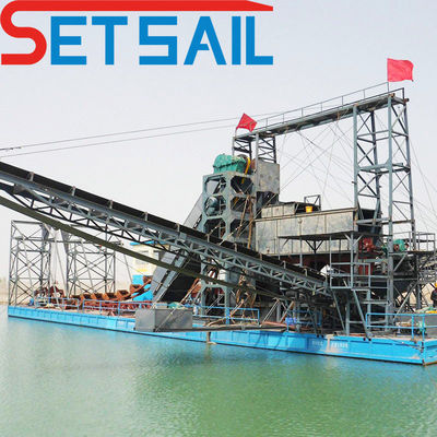 7-30 Meter Baggertiefe Eimerkette Gold- und Diamantbagger mit Trommelschirm