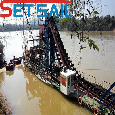 7-30 Meter Baggertiefe Eimerkette Gold- und Diamantbagger mit Trommelschirm