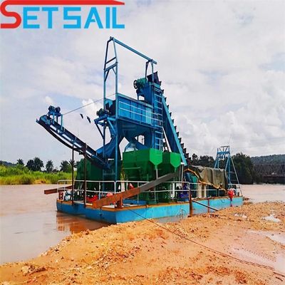 Set Sail 100m3/Stunde Eimer-Kette Gold-Dredger für die Auswahl und Panning Gold zu erschwinglichen Preisen