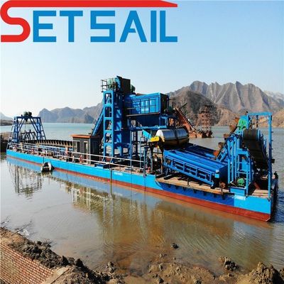 Sanddredger mit Kettenbehälter für Flusssand und Gold