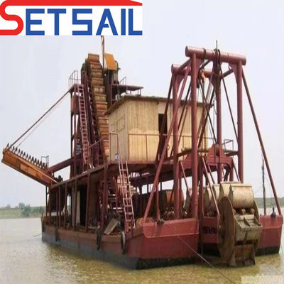 Chain Bucket Gold- und Diamantenbergbaubot mit Anker Gesamtlänge 38 Meter Lagerstätte