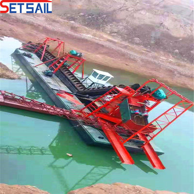 Chain Bucket Gold- und Diamantenbergbaubot mit Anker Gesamtlänge 38 Meter Lagerstätte