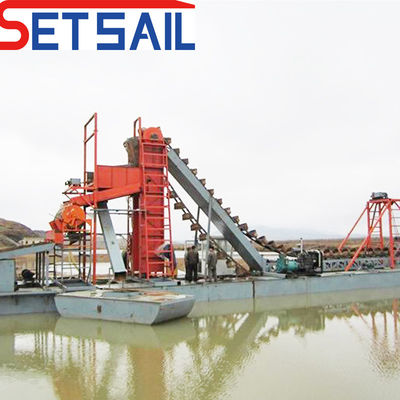 Chain Bucket Gold- und Diamantenbergbaubot mit Anker Gesamtlänge 38 Meter Lagerstätte