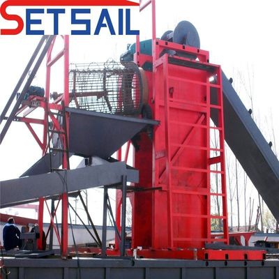 Chain Bucket Gold- und Diamantenbergbaubot mit Anker Gesamtlänge 38 Meter Lagerstätte