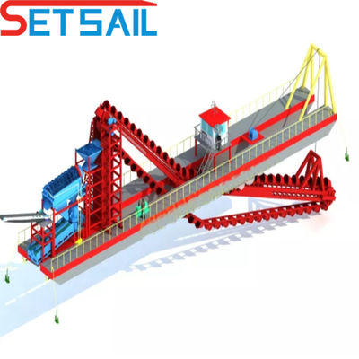 Erschwingliche CTD-Schlitze Kette-Typ-Eimer Sand-Gold-Dredge mit 128PCS-176PCS-Kette Menge