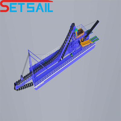 High Capacity Bucket Chain Diamond Dredger mit Zentrifuge und Anpassung