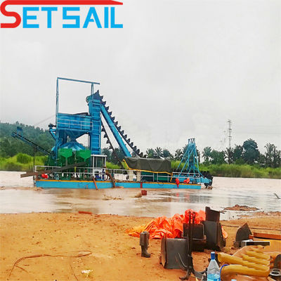 High Capacity Bucket Chain Diamond Dredger mit Zentrifuge und Anpassung