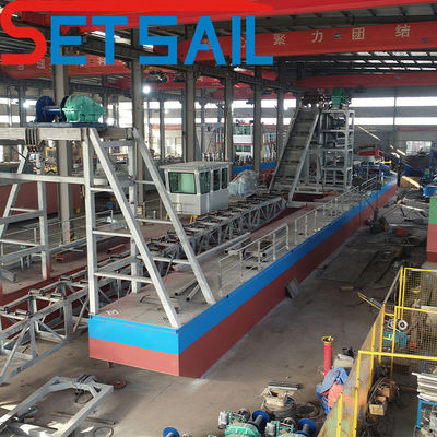 Chain Bucket River Sand Gold Dredger für Diamanten nach Gesamtbrennstoffverbrauch 14L-39L