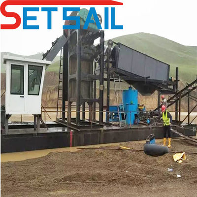 Kettengewässer-Golddredger mit Jigging-Maschine Gesamtbrennstoffverbrauch 14L-39L