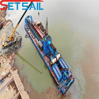 Chain Bucket River Sand Gold-Dredge mit Heberwinde und Rumpf Größe 23m-49m