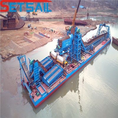 24m-38m Gesamtlänge Kette Eimer Gold und Diamant See Bergbaumaschinen mit Jigging