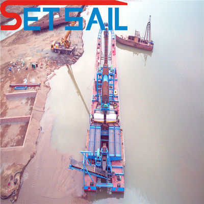 60m3-500m3 Kapazität kundenspezifischer Kettengewässer Sand-Gold-Dredger mit Trommel-Schirm