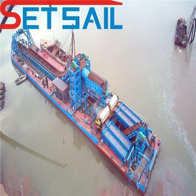 60m3-500m3 Kapazität kundenspezifischer Kettengewässer Sand-Gold-Dredger mit Trommel-Schirm