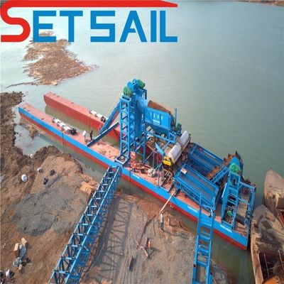 60m3-500m3 Kapazität kundenspezifischer Kettengewässer Sand-Gold-Dredger mit Trommel-Schirm
