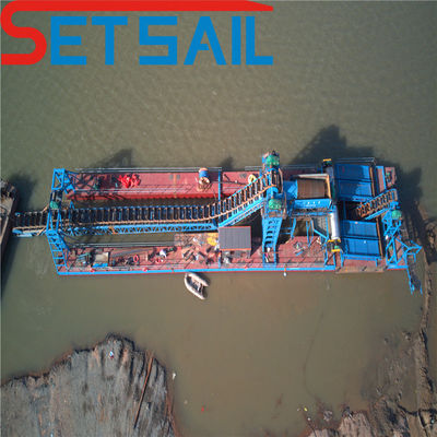 60m3-500m3 Kapazität kundenspezifischer Kettengewässer Sand-Gold-Dredger mit Trommel-Schirm