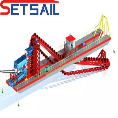 4kw X 3-10kw X3 Migrationsgerät Kette Eimer Gold Bagger für Fluss-Bergbaumaschinen