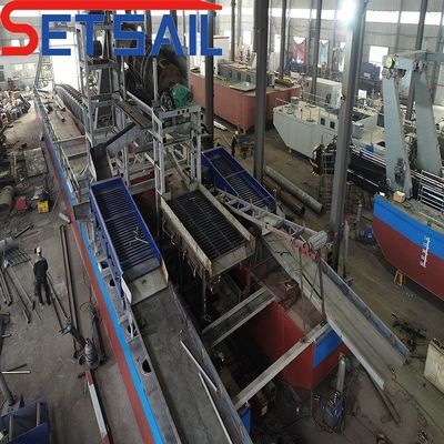 Fluss-Goldbergbaumaschinen mit 7,5 kW-50 kW Spritzgas und Kettenbehälter