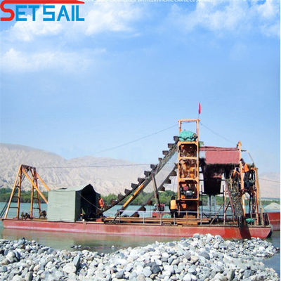 angepasste QHSS-10 Marine Steel Chain Bucket Gold Dredger für den Fluss Diamantbergbau