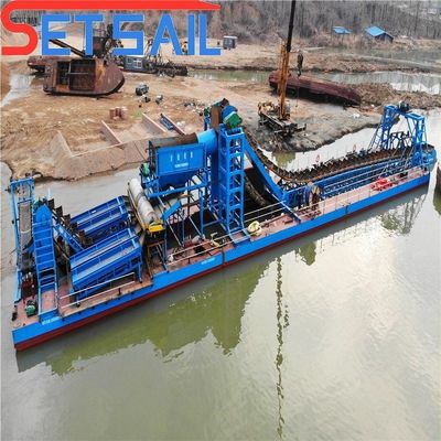 Multifunktionsketten-Eimer-Sand-Gold-Dredger für den Fluss-Bergbau und ISO.