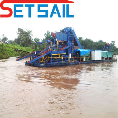 37 kW-150 kW Baggerung Stromkette Eimer Fluss Diamantbergbau Ausrüstung mit Zentrifuge