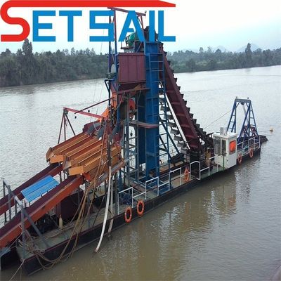 37 kW-150 kW Baggerung Stromkette Eimer Fluss Diamantbergbau Ausrüstung mit Zentrifuge