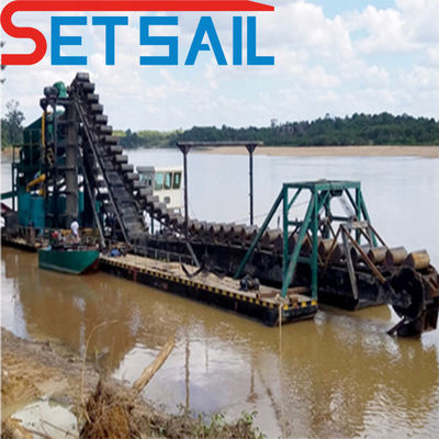 37 kW-150 kW Baggerung Stromkette Eimer Fluss Diamantbergbau Ausrüstung mit Zentrifuge