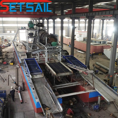 4.5m-10m Breite Kette Eimer Fluss Gold Diamant Bergbau Ausrüstung mit Trommel-Bildschirm