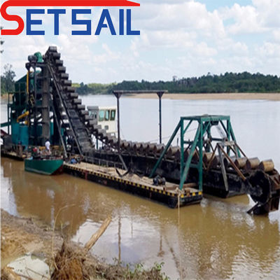 Chain Bucket River Gold- und Diamantenbergbauschiff mit Hubmotorleistung 7,5 kW-100 kW