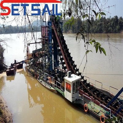 Chain Bucket River Gold- und Diamantenbergbauschiff mit Hubmotorleistung 7,5 kW-100 kW