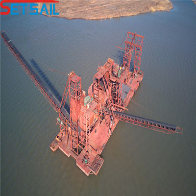 5.5kw-20kw Durm Screen Power Reservoir Chain Bucket Mining Dredger für Lake Gold