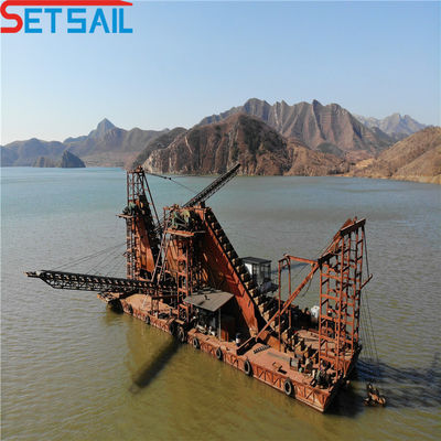 5.5kw-20kw Durm Screen Power Reservoir Chain Bucket Mining Dredger für Lake Gold