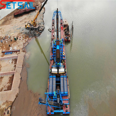 5.5kw-20kw Durm Screen Power Reservoir Chain Bucket Mining Dredger für Lake Gold