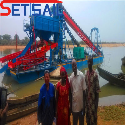 7.5kw-100kw Hebemotor Kraft Fluss Bergbau Goldkette Eimerboot mit Eimer Menge