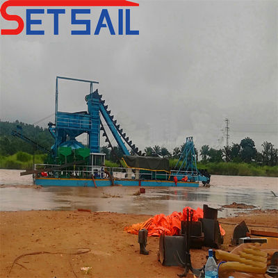 Chain Bucket River Mining Dredger für Sand Gold 7,5 kW-100 kW Hebemotorleistung