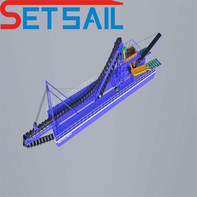 5.5kw-20kw Durm Screen Power Made in Chain Bucket River Mining Dredger für Gold