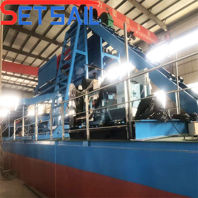 River Gold Diamond Diesel Bucket Chain Dredger mit Durm Screen Leistung 5,5 kW-20 kW