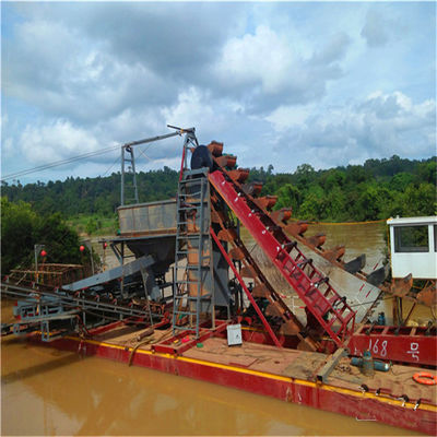 Kettengewässer-Sand-Gold-/Diamant-Dredger mit Jigging-Maschine und Rührgerät